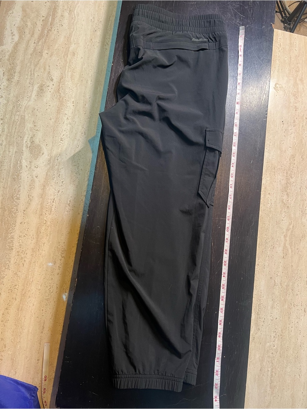 Eddie Bauer Black Cargo Sweatpants with Elastic Cuffs